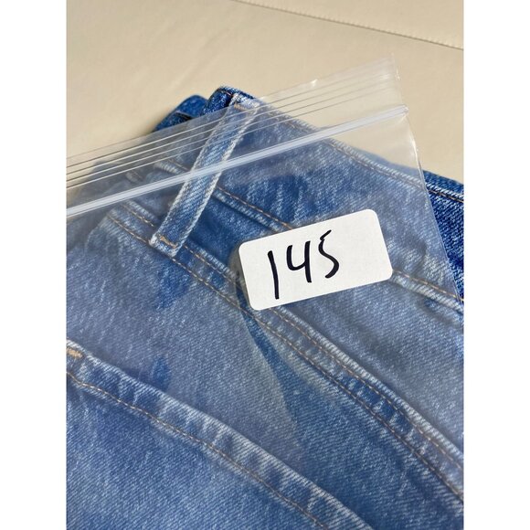 Express Women's Blue Straight Ankle Cargo Jeans Size 12 Long Y2K 90s Utility - Picture 11 of 16